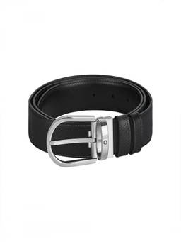Montblanc - Black Logo Cut To Size Reversible Belt