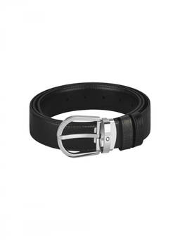 Montblanc - Black Logo Cut To Size Reversible Belt