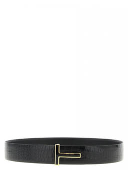 Tom Ford - Black Reversible Textured Belt