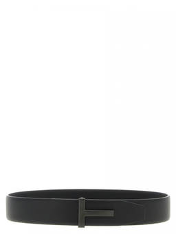 Tom Ford - Black Reversible T Buckle Belt