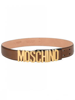 Moschino - Brown Logo Buckle Belt