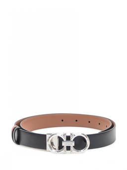 Ferragamo - Black Solid Reversible Belt