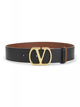 Valentino Garavani - Black Vlogo Solid Reversible Belt