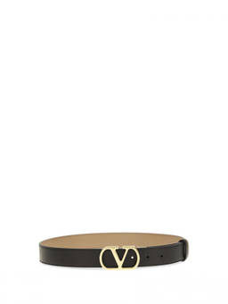 Valentino Garavani - Black Vlogo Solid Reversible Belt