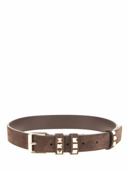 Valentino Garavani - Brown Studded Buckle Belt