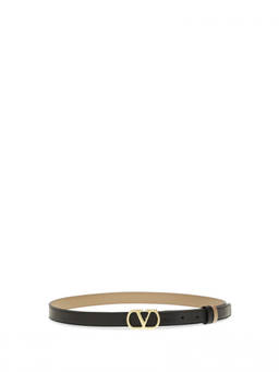 Valentino Garavani - Black Vlogo Solid Reversible Belt