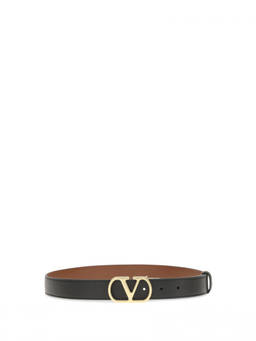 Valentino Garavani - Black Vlogo Solid Reversible Belt