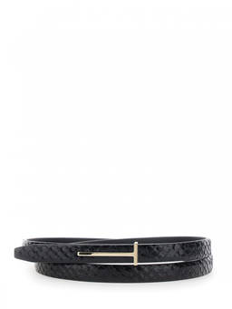 Tom Ford - Black Textured Buckle Belt