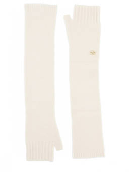 Ganni - White Knitted Solid Gloves