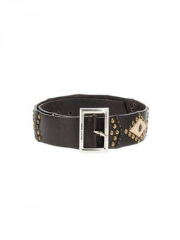 Golden Goose - Dark Brown Studded Buckle Belt