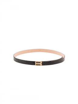Victoria Beckham - Black Textured Buckle Belt