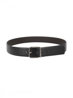 Zegna - Black Textured Reversible Belt (38)