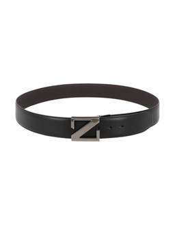 Zegna - Black Solid Reversible Belt (38)