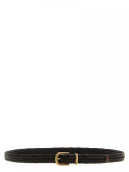 Brunello Cucinelli - Brown Stretch Woven Belt