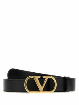 Valentino Garavani - Black Vlogo Buckle Belt