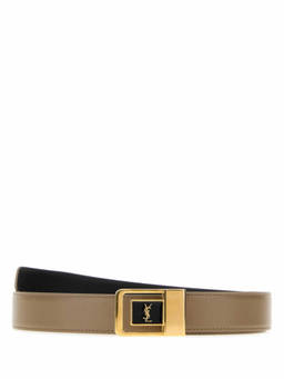 Saint Laurent - Beige Logo Buckle Belt