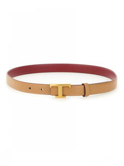 TOD'S - Beige Logo Buckle Reversible Belt (26)