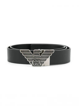 EMPORIO ARMANI - Black Logo Reversible Belt