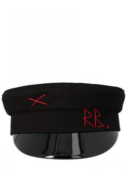 Ruslan Baginskiy - Black Embroidered Baker boy Cap