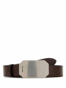 Miu Miu - Brown Plaque Buckle Belt (22)