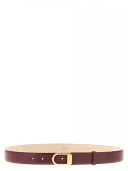 KHAITE - Maroon Saddle Solid Belt