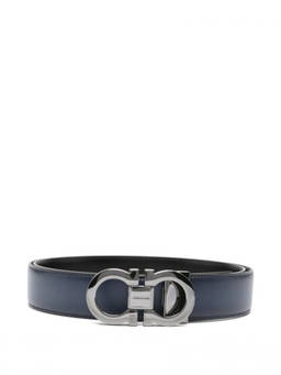 Ferragamo - Navy Blue Logo Buckle Solid Belt