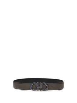 Ferragamo - Taupe Gancini Reversible Belt
