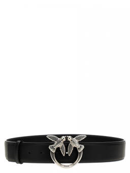 Pinko - Black Love Berry Textured Belt