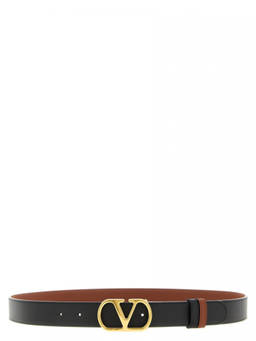 Valentino Garavani - Black Reversible Vlogo Solid Belt