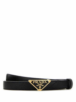 PRADA - Black Logo Buckle Belt