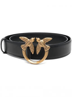 Pinko - Black Golden Logo Buckle Belt
