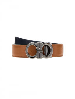 Ferragamo - Brown Black Solid Reversible Belt