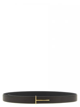 Tom Ford - Dark Brown T Buckle Reversible Belt (36)