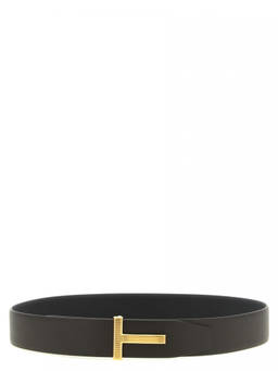 Tom Ford - Dark Brown T Buckle Reversible Belt