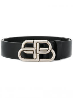 Balenciaga - Black Logo Buckle Belt