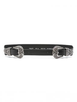 Golden Goose - Black Vita Double Buckle Leather Belt