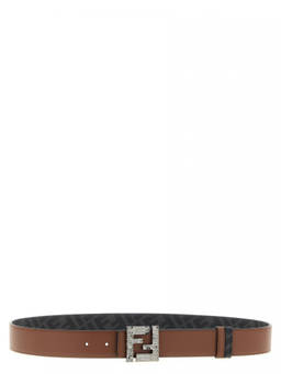 Fendi - Brown Reversible Logo Buckle Belt