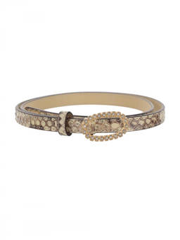 Valentino Garavani - Beige Snake Pattern Belt (28)