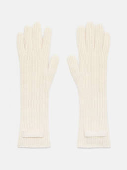 JACQUEMUS - White Grosgrain Wool Gloves