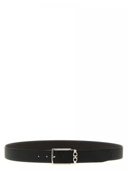 Ferragamo - Black Solid Reversible Belt