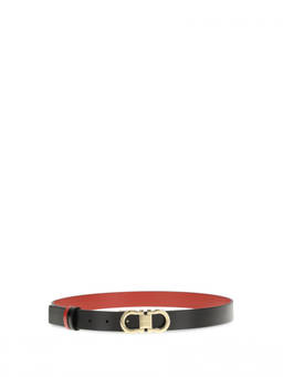 Ferragamo - Black Textured Reversible Belt
