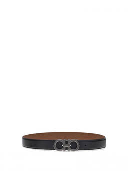 Ferragamo - Black Gancini Reversible Belt
