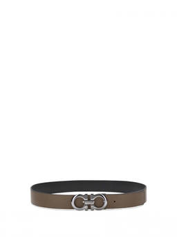 Ferragamo - Brown Textured Reversible Belt