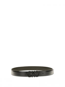 Ferragamo - Black Solid Reversible Belt