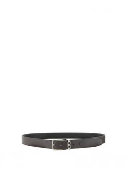 Ferragamo - Black Textured Reversible Belt