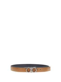 Ferragamo - Brown Textured Reversible Belt