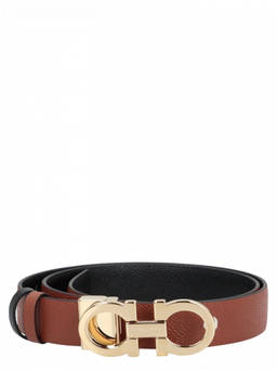 Ferragamo - Brown Textured Reversible Cut To Size Belt