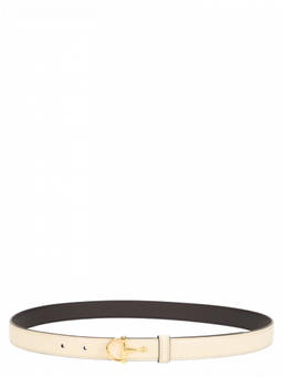 Gucci - Off White Half Buckle Morsetto Textured Belt (26)