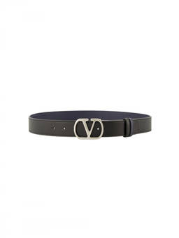 Valentino Garavani - Black Solid Reversible Belt