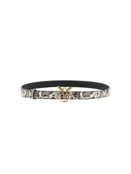 Pinko - Grey Love Birds Animal Print Belt